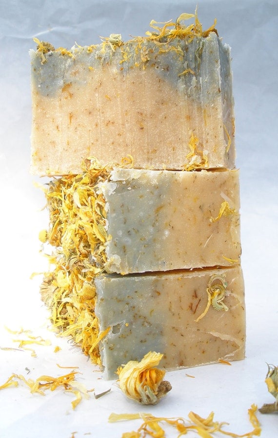 Chamomile Tea & Calendula Handmade Cold Process Soap with cocoa and shea butter (Vegan Friendly)