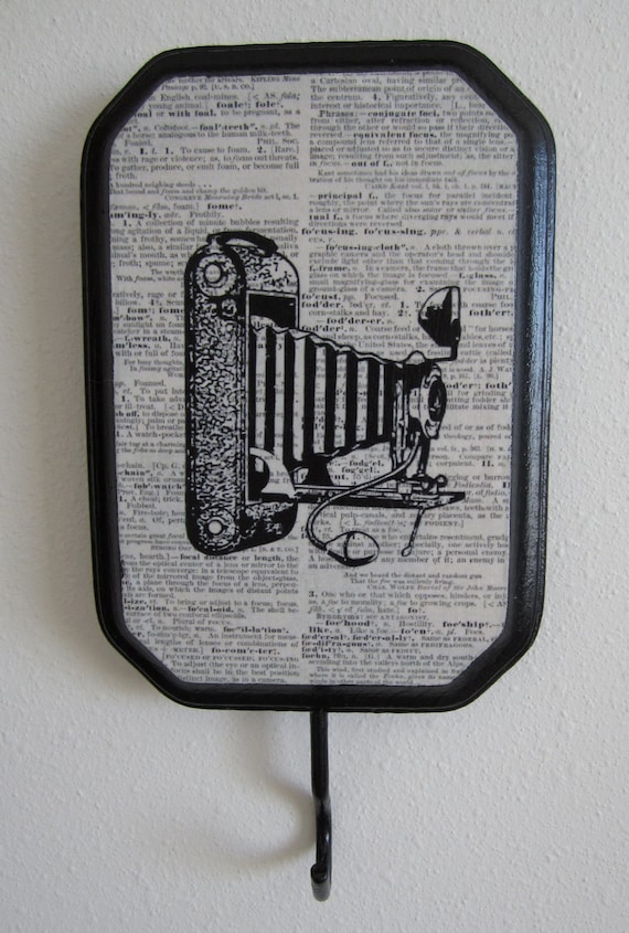 Vintage Camera Dictionary Page Wall Hook