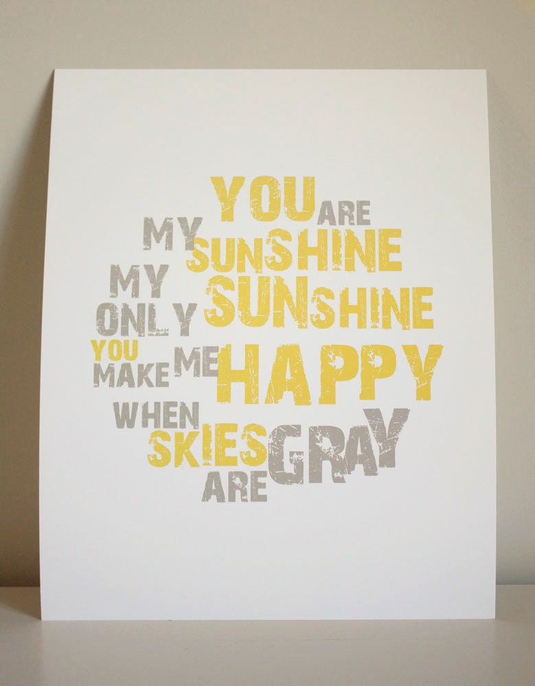 8x10 You Are My Sunshine print