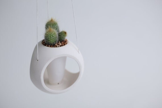 Hanging Sphere - porcelain planter