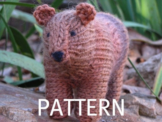 PDF, Bear Knitting Pattern, Waldorf Toy