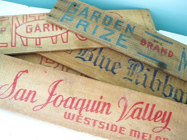 Rustic Charm... Vintage Advertising Wood Crate Label Signs