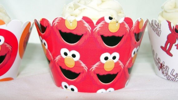 Elmo Inspired Cupcake Wrappers