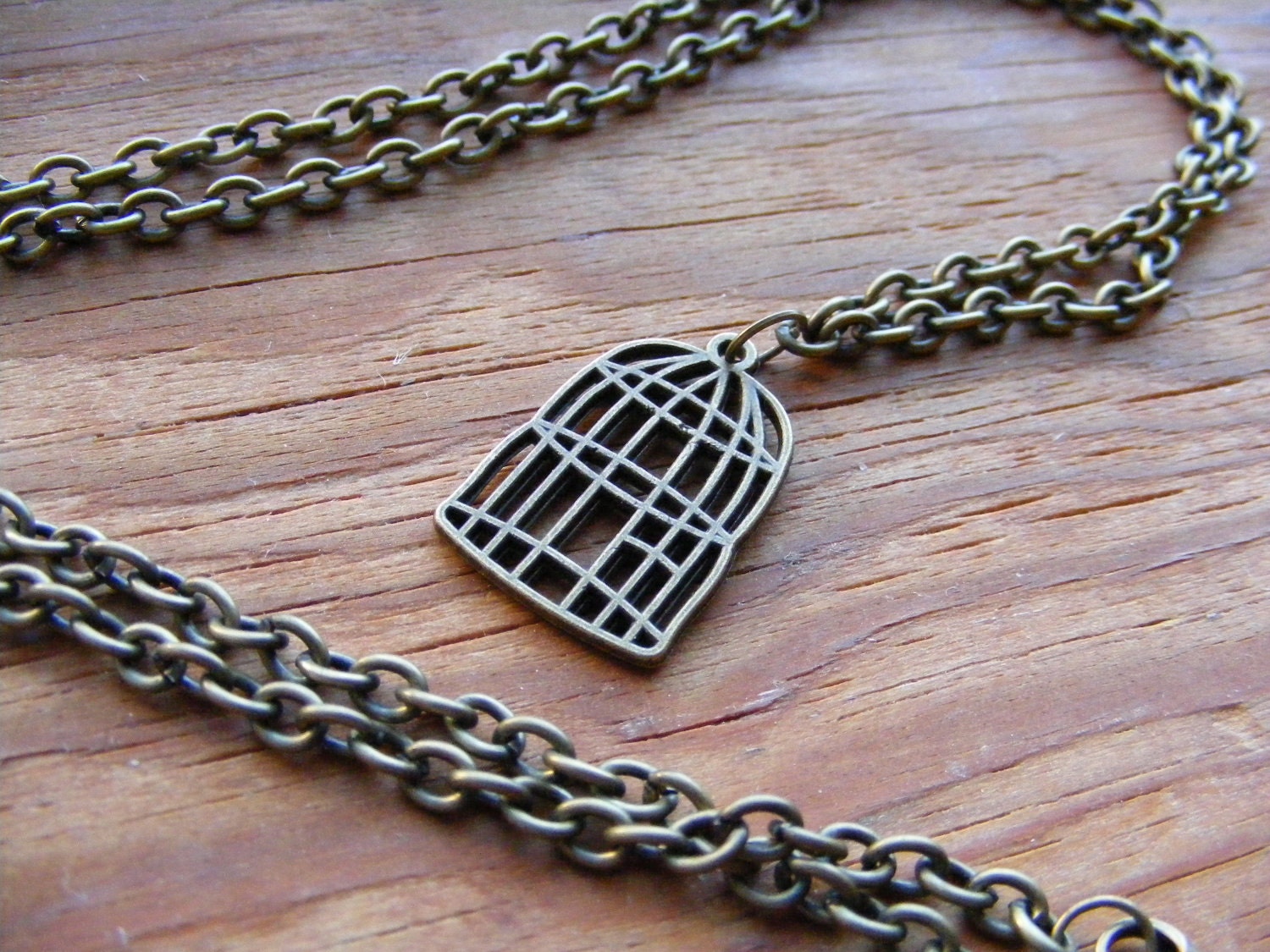 Necklace Bronze Bird Cage