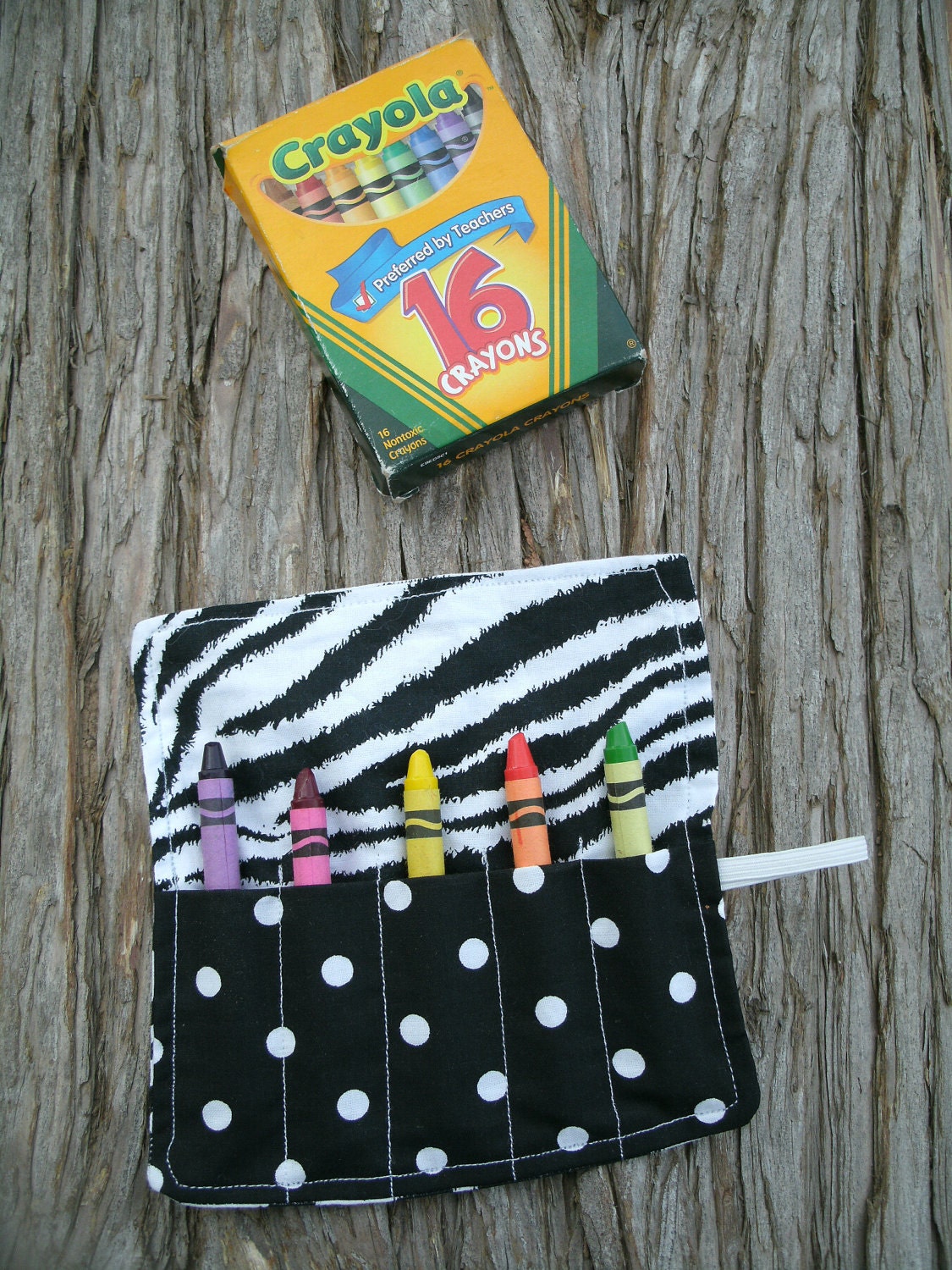 Zebra Stripes and Dots Crayon Roll Party Favor