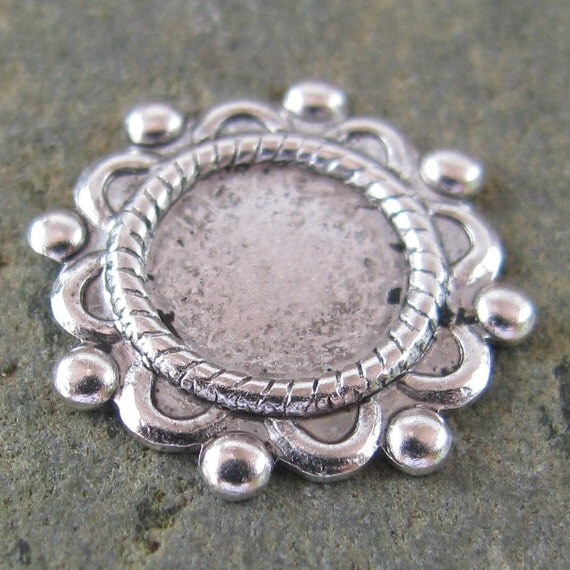 12 Antique Silver 7mm Setting Cameo Cabochon Stone 809