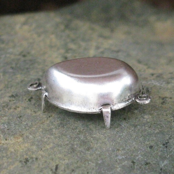 12 Antique Silver 18x13 Pear Setting 2 Rings 925