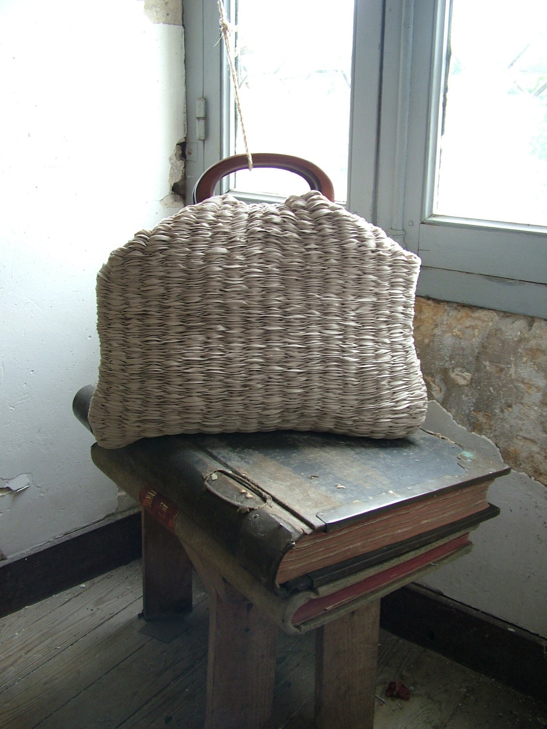 French Market Basket in Grey, Fawn, Slate or Beige. Woven to Order