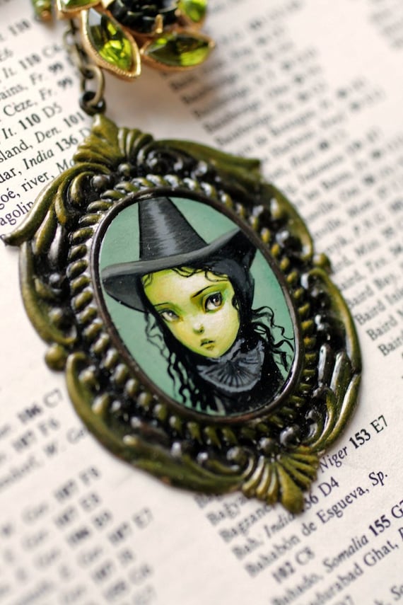 Reserved for purelush - Elphaba the Wicked Witch - from the Oz Collection - original cameo by Mab Graves