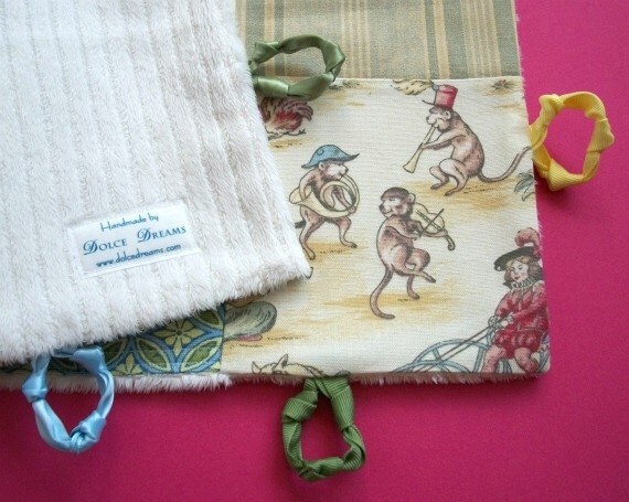Large Patchwork Lovey Clutch with Circle Knotties by Dolce Dreams