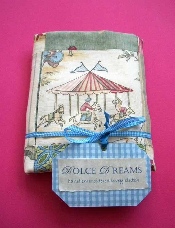 Large Patchwork Lovey Clutch with Circle Knotties by Dolce Dreams