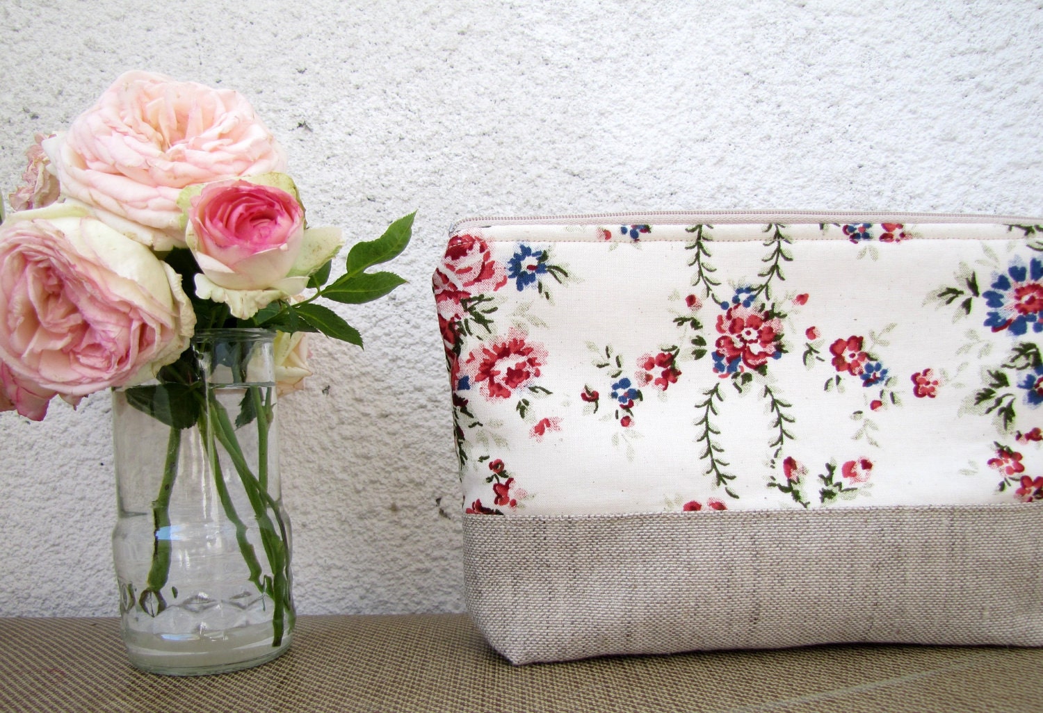 Aroma Garden - Clutch purse, Cosmetic bag, Zipper pouch