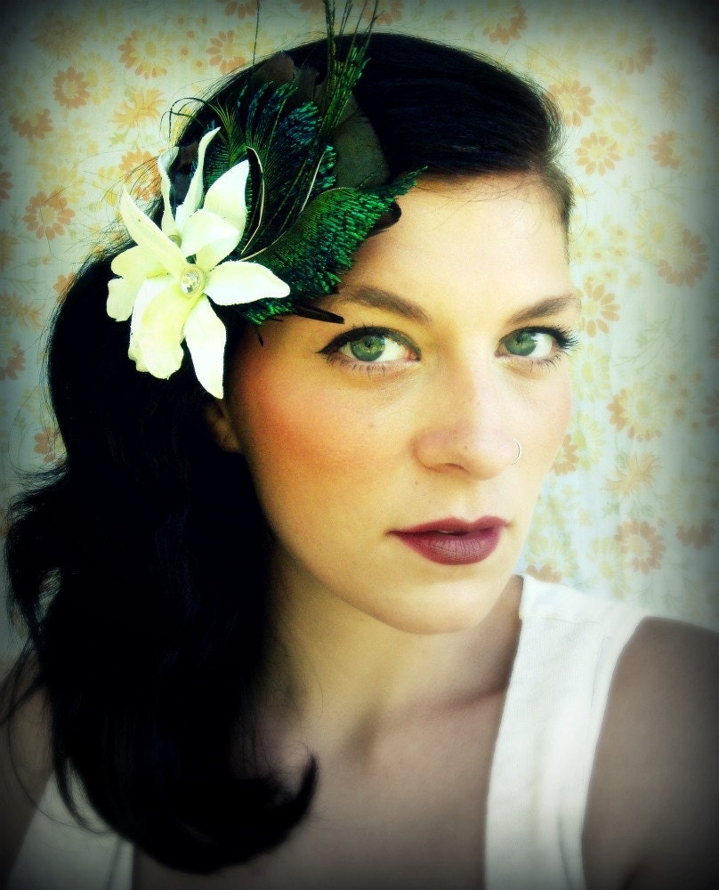 Feather Fascinator- Iridescent Bloom