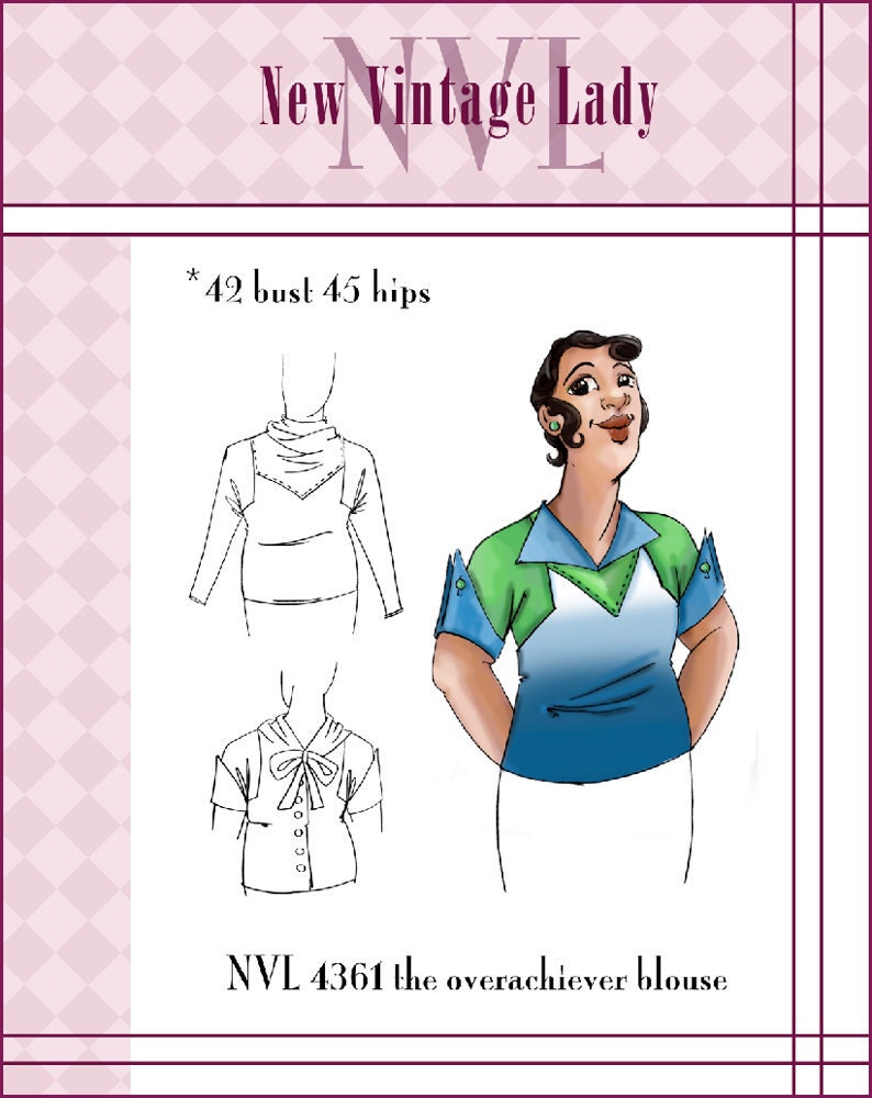 NVL 1930s The Overachiever Blouse 42 bust PLUS SIZE