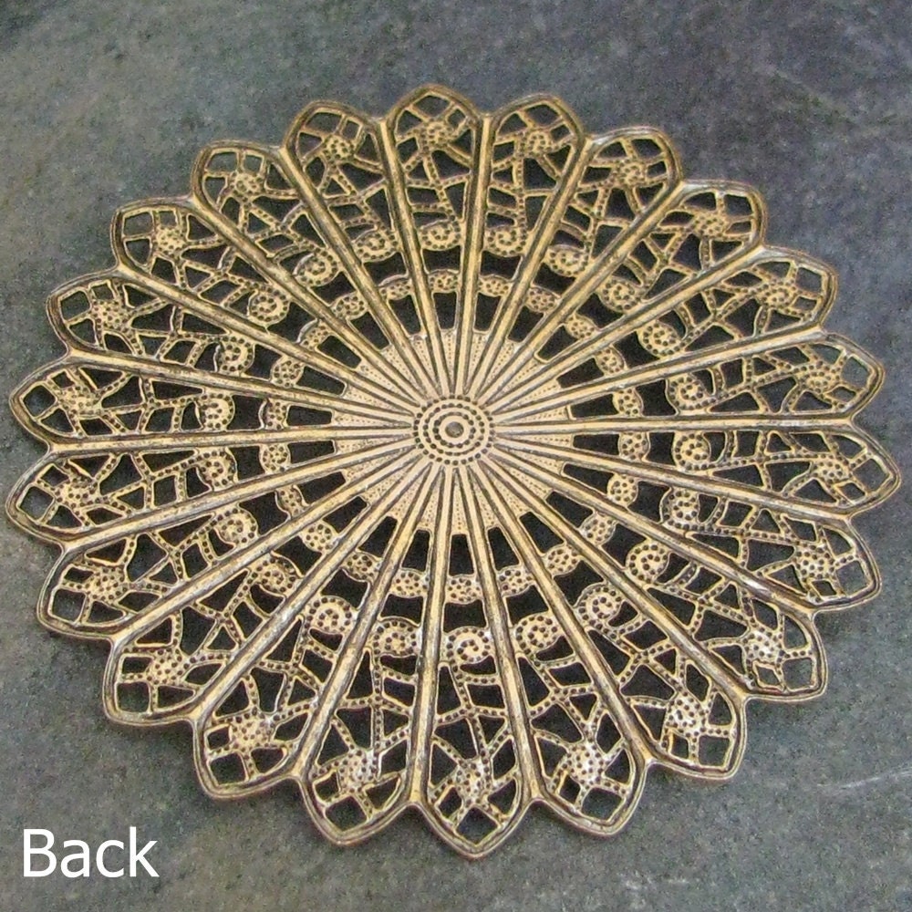 6 Antique Gold Victorian Filigree Jewelry Findings 363
