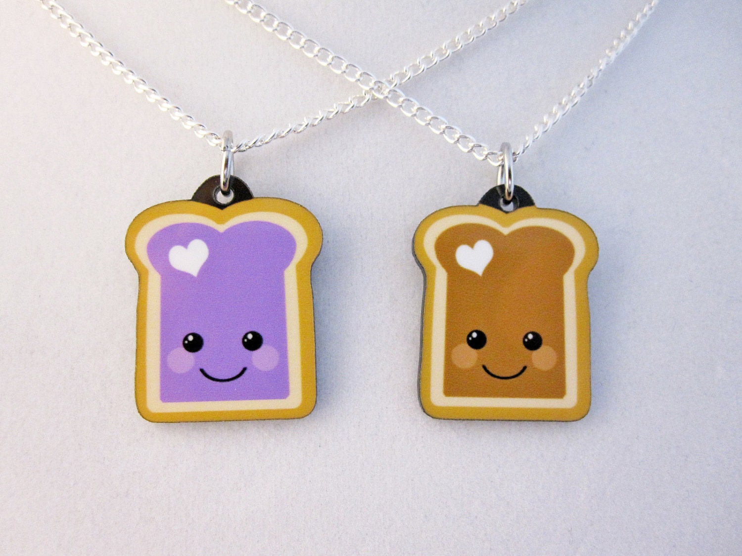 Peanut Butter and Jelly Best Friend Necklace Set