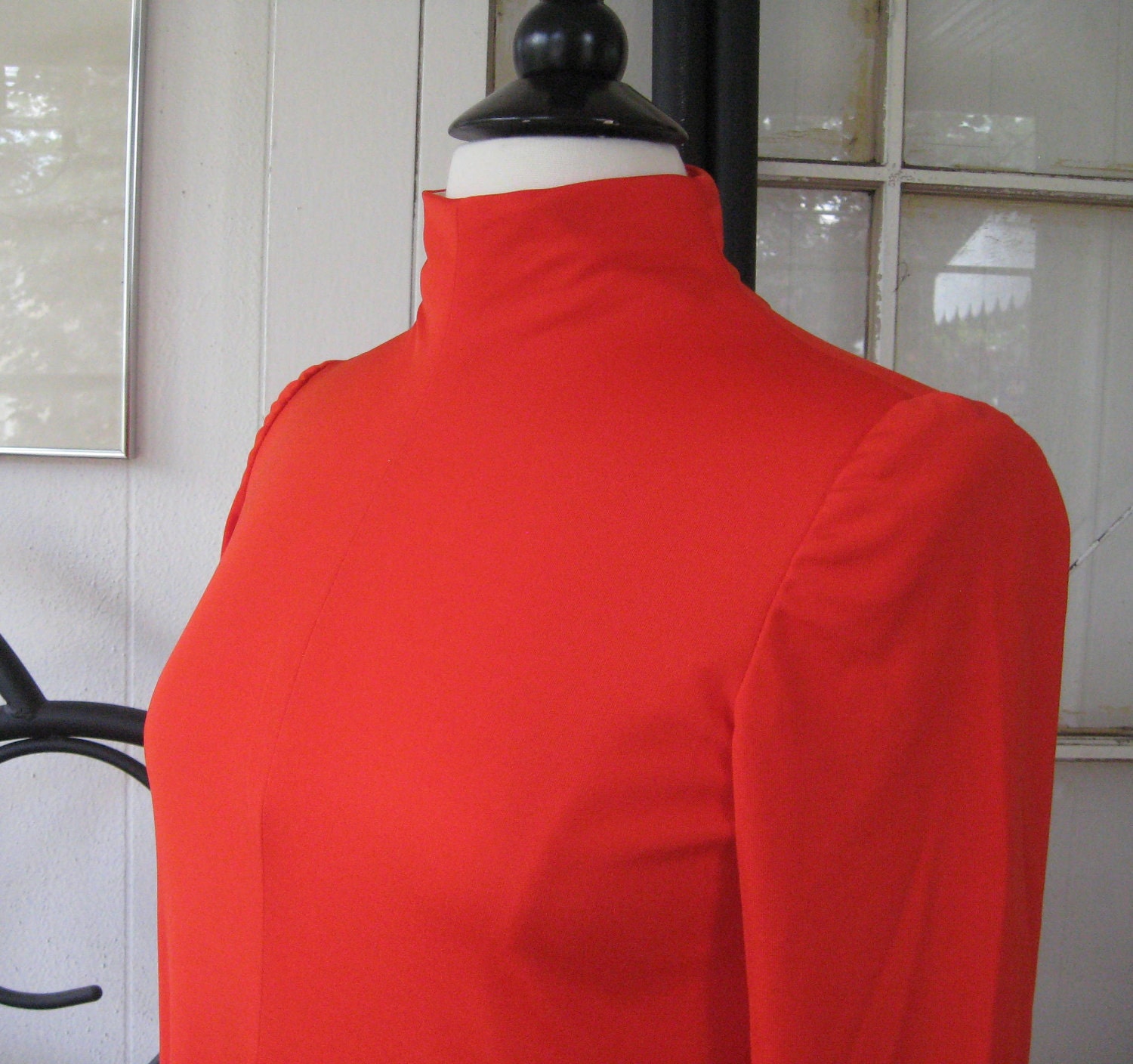Vintage Designer Lilli Diamond 1970s Coral Qiana Nylon Evening Gown Sz Med with tag
