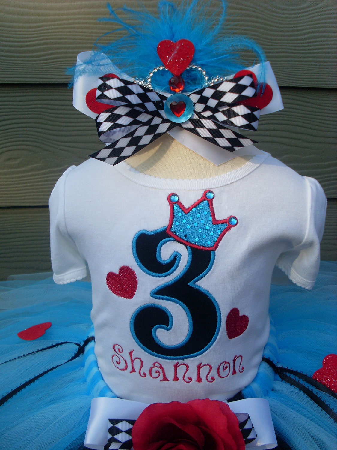 Queen Of Hearts Birthday Tutu Set-queens, birthday, hearts, cards, casino, personalized, custom, tutu, party