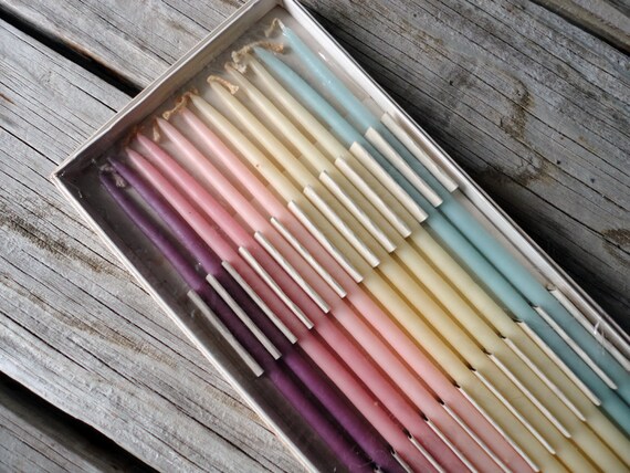 Set of Pastel Taper Candles