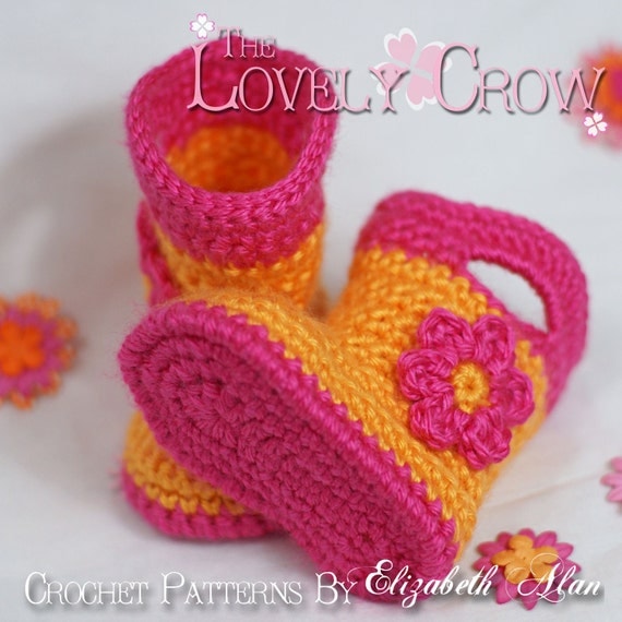Boots Crochet Pattern Baby Boots for Baby Goshalosh Boots - 4 sizes - Newborn to 12 months.