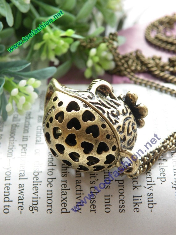 Pretty retro copper white crystals eyes 3d skull with colorful flower necklace pendant jewelry vintage style