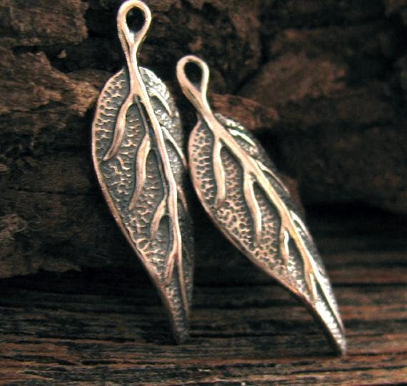 Silver hill Silver supply organic leaf charms