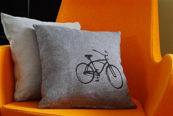 Vintage Bicycle Print Pillow Case - On Sale