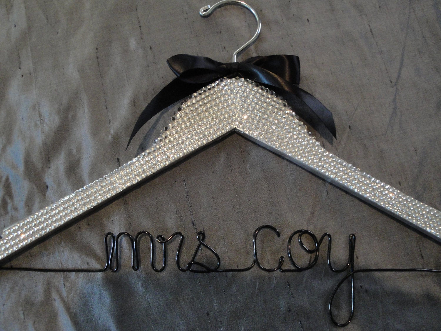 Girl's Best Friend -the ULTIMATE Personalized Bridal Hanger - BLACK wire