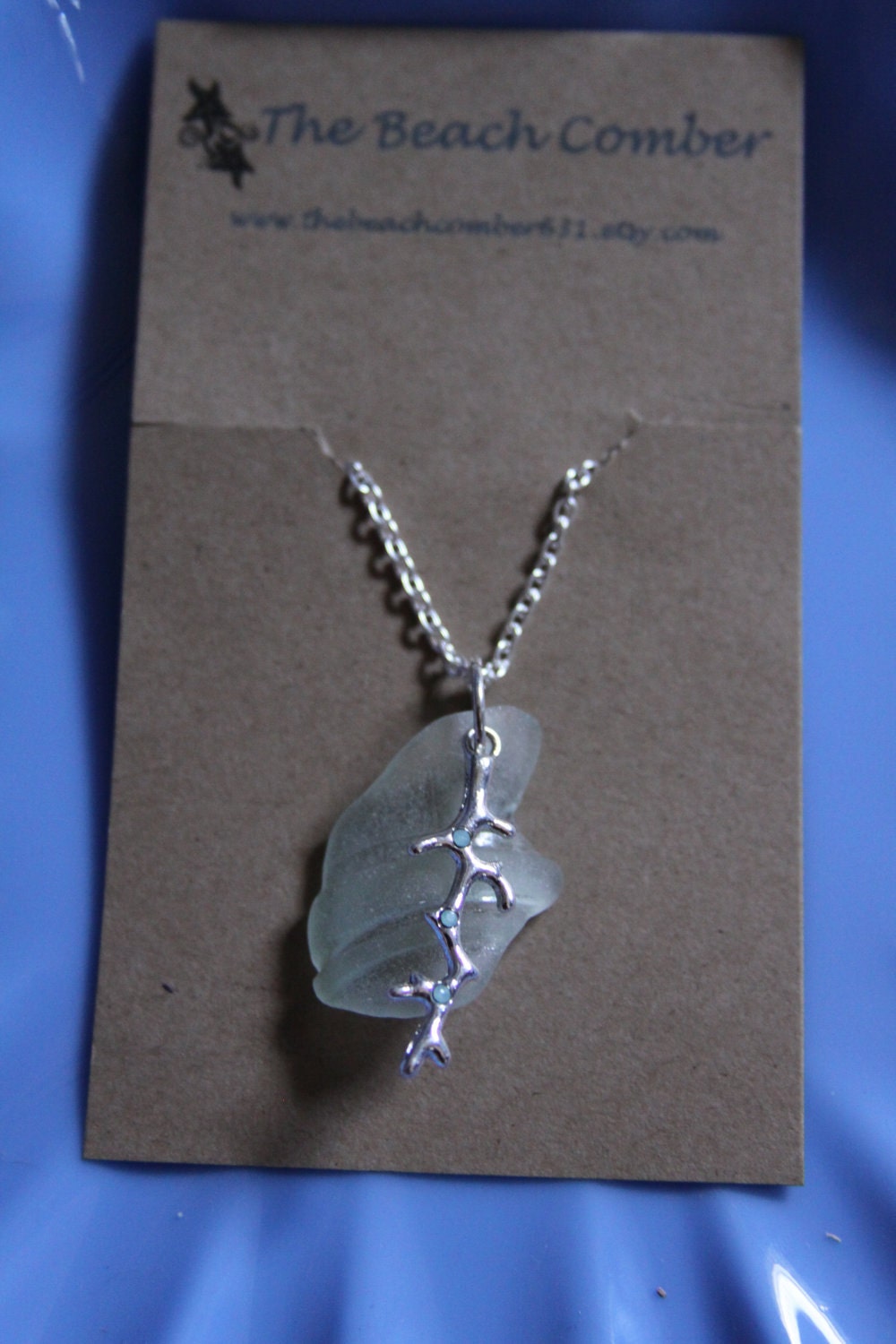 Aqua Coral Sea Glass Necklace