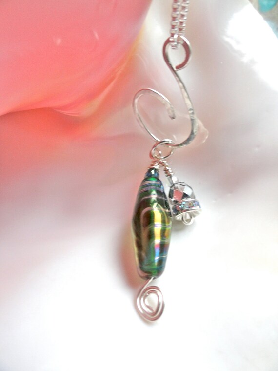 Mystic Forest Green Lampwork Pendant
