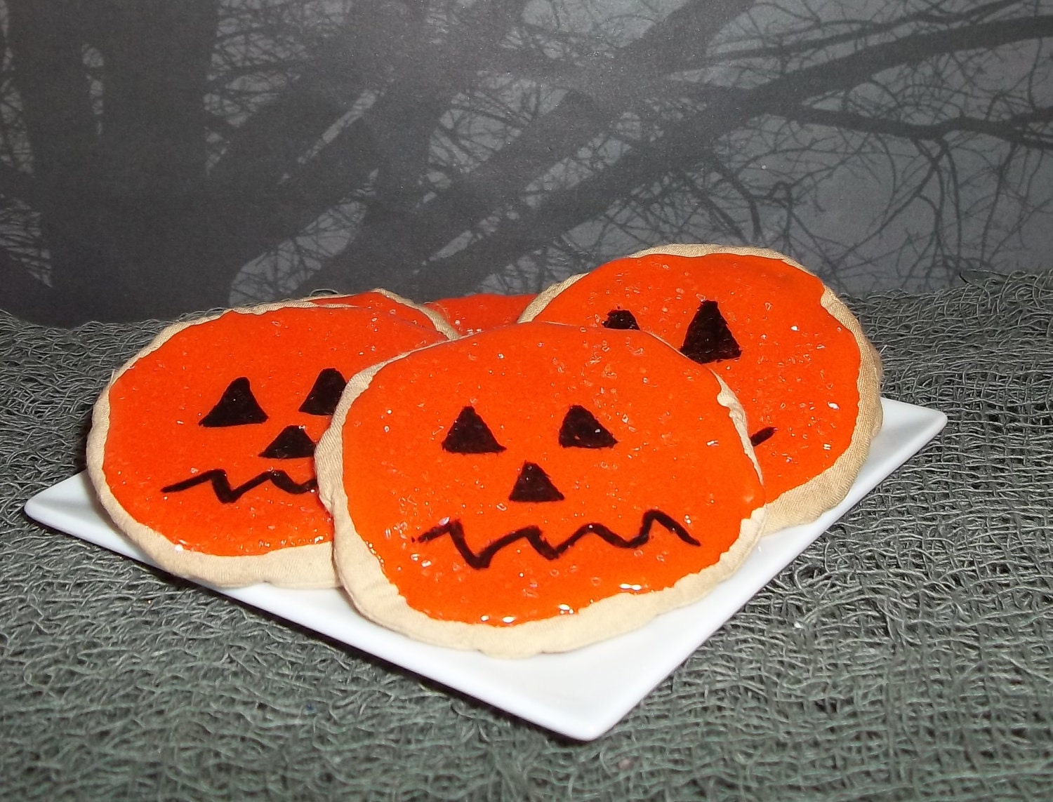 Pumpkin Sugar Cookies Bowl Fillers Halloween Decoration