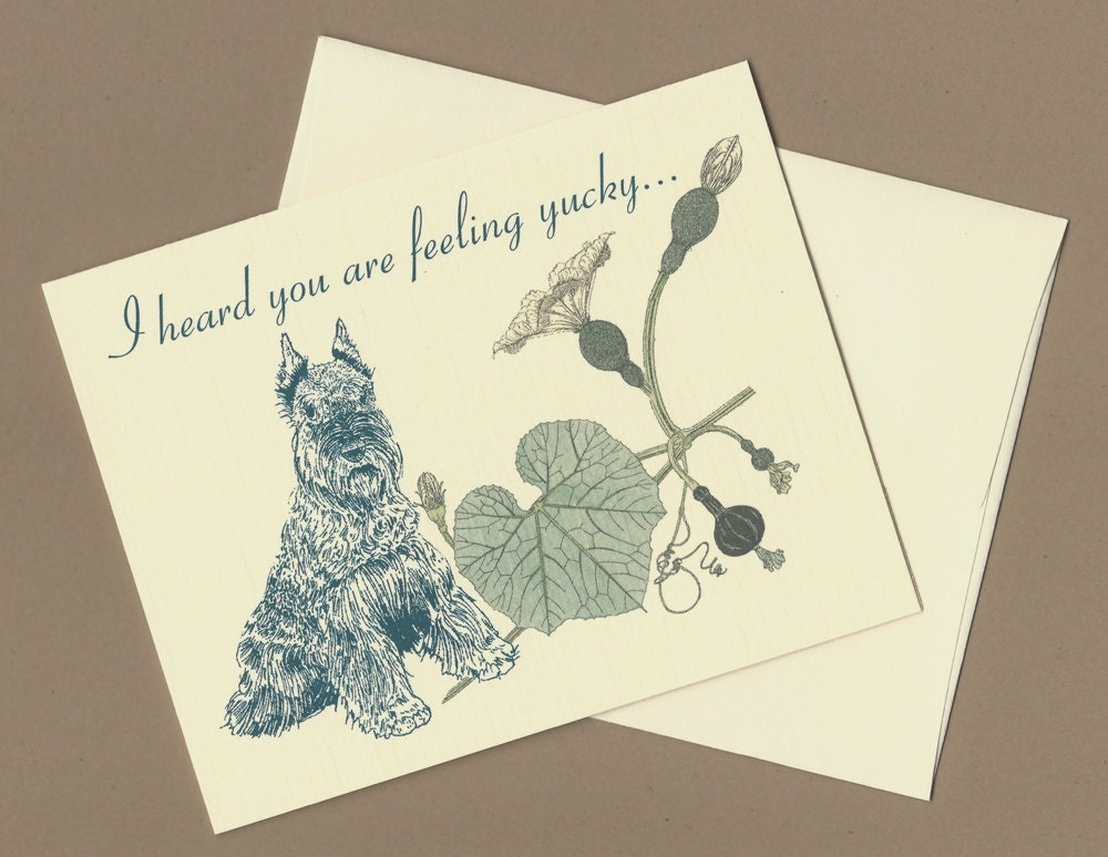 Handmade Card Get Well Soon - I heard you are feeling yucky...