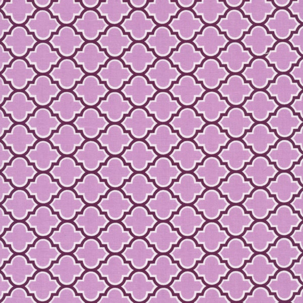 Fabric Joel Dewberry - AVIARY 2 -Lodge Lattice in Lilac JD46 - Free Spirit Fabric - 1 Yard Cut
