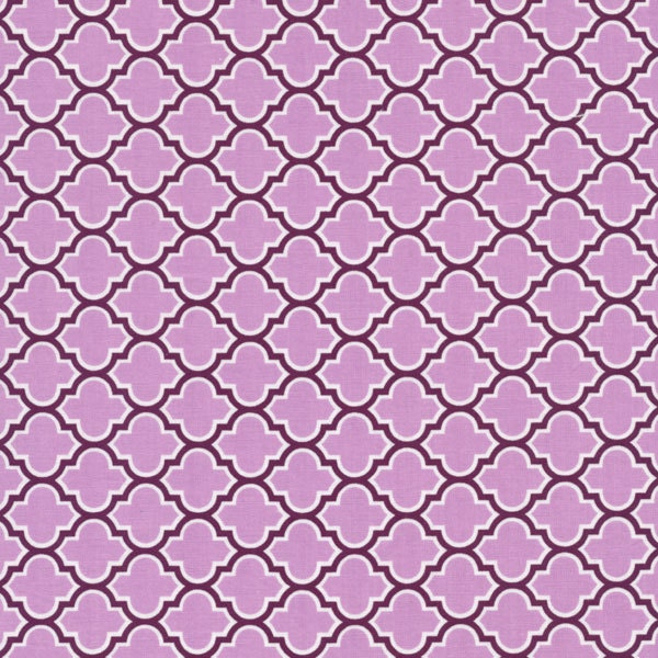 Fabric Joel Dewberry - AVIARY 2 -Lodge Lattice in Lilac JD46  - Free Spirit Fabric - 1 Yard Cut