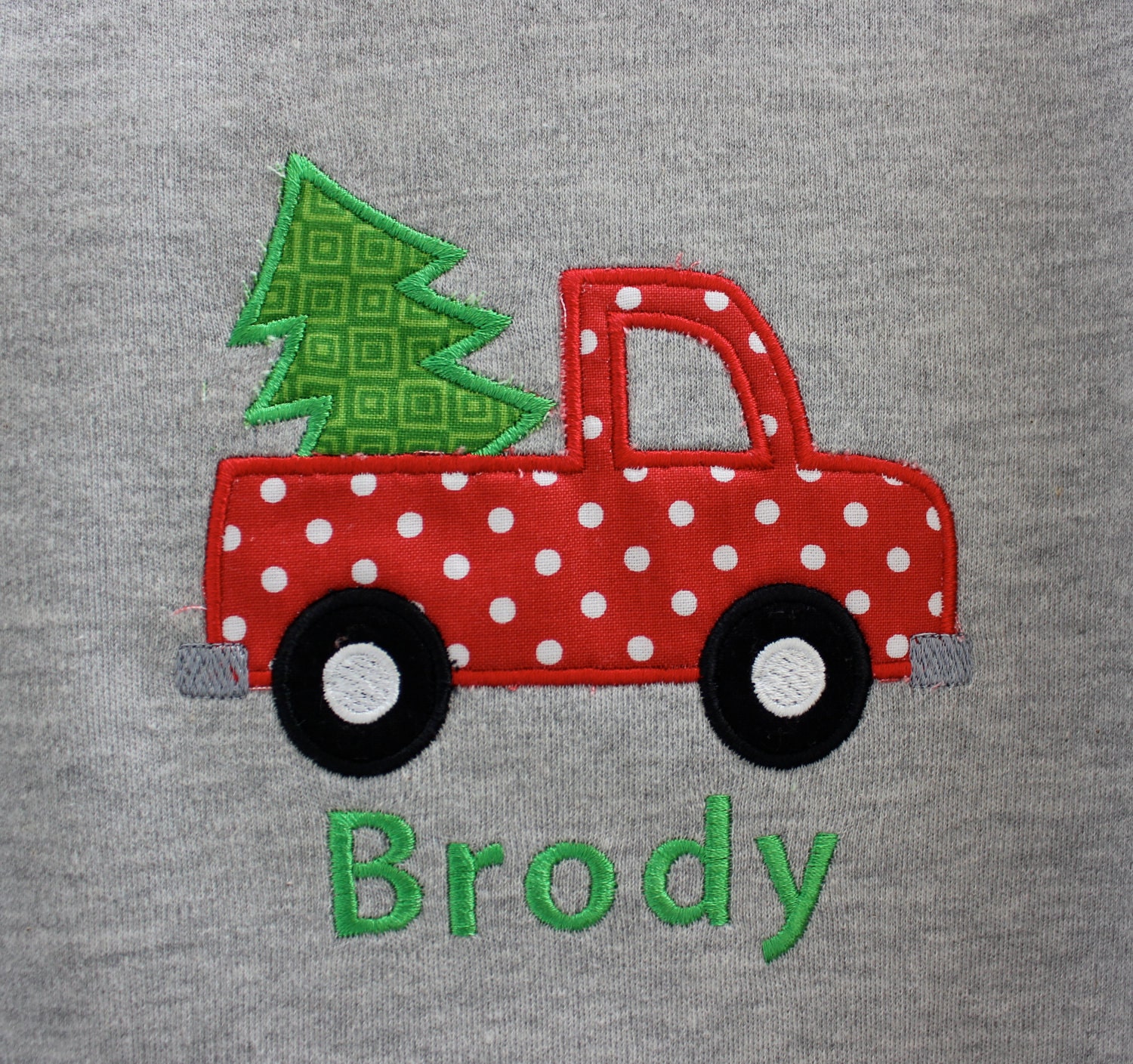 Christmas Tree Truck Applique Shirt