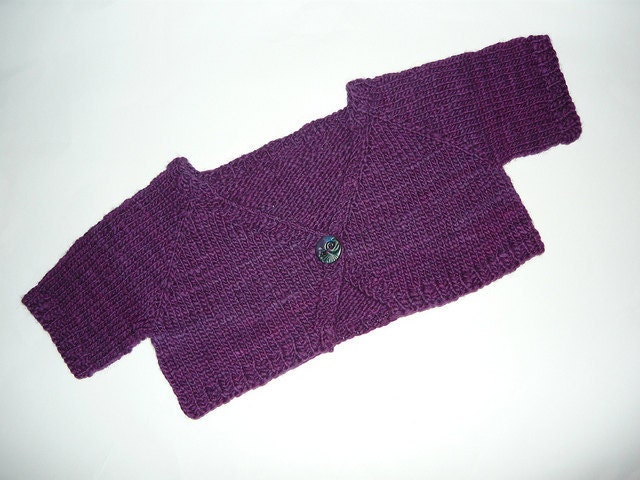 Reduced - knitted purple 8-10yr girl's shrug