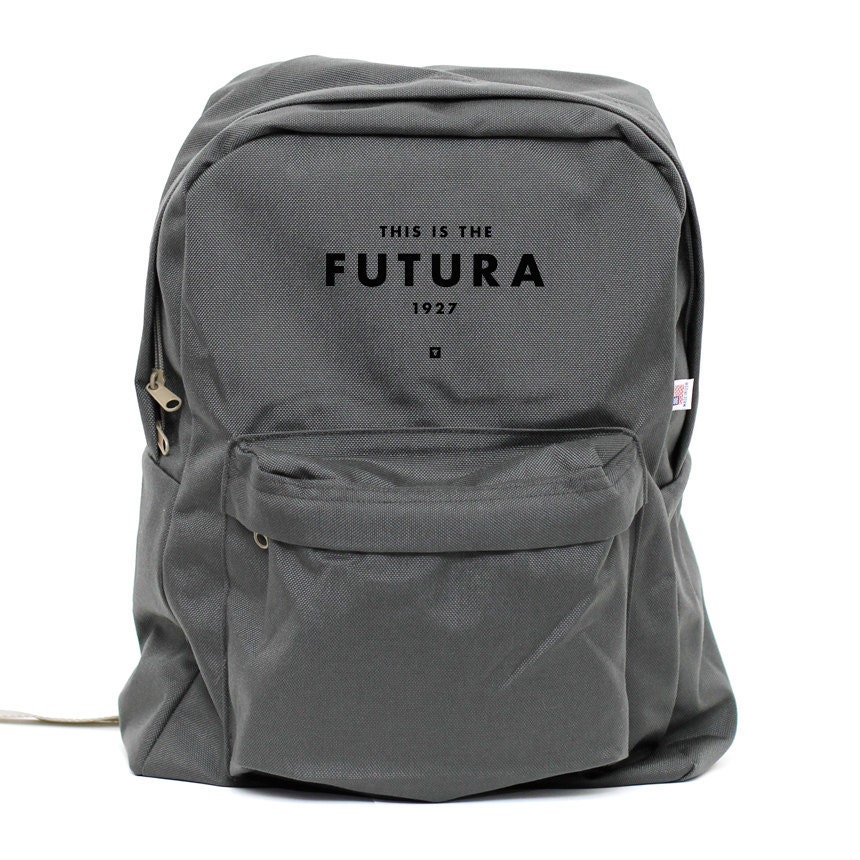 Backpack - Futura 1927 - Classic School Style Backpack Gray