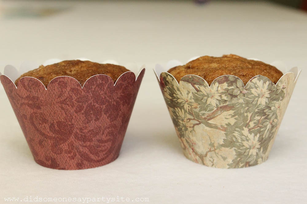 Vintage Floral Cupcake Wrappers - FREE SHIPPING