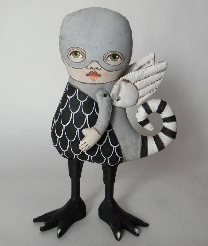 Monster Doll-- Original Contemporary Folk Art-- Made to order within a week
