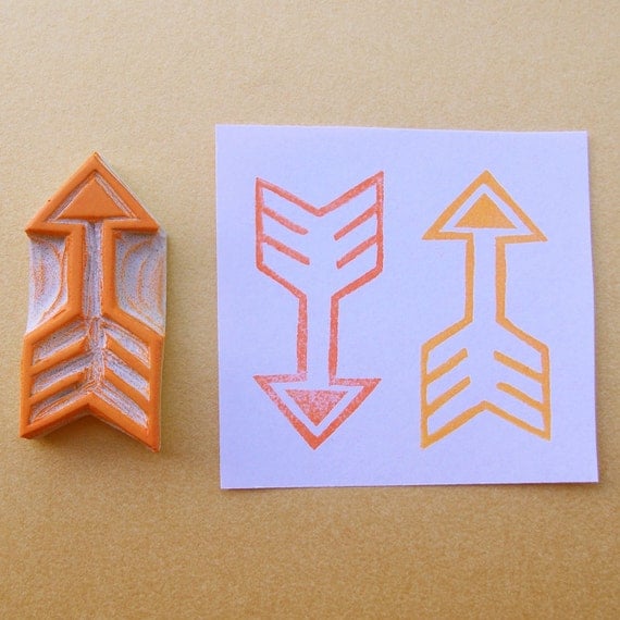 Tribal Chevron Arrow 2 Hand Carved Stamp