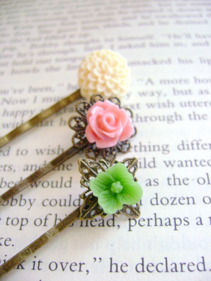 Floral Bobby Pins- Sweet Victorian