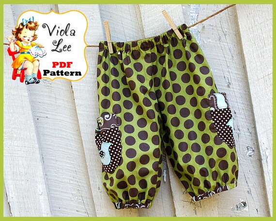 PDF Pants Sewing Pattern...Mattie Mae Big Pocket Ankle Britches and Capris.... sizes 6mo-8