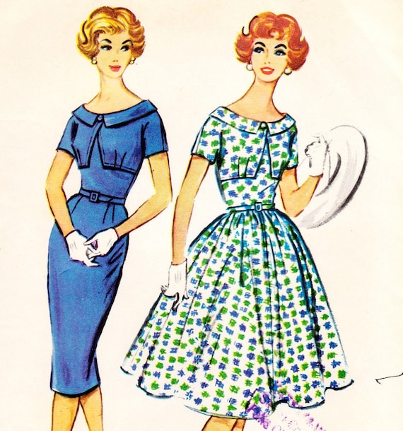 Vintage 1950s dress pattern - McCalls 4884 - Bust 34