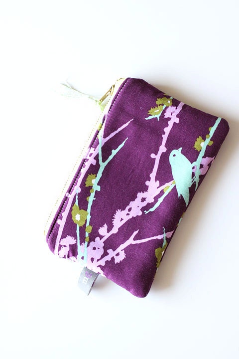 Purple zipper pouch