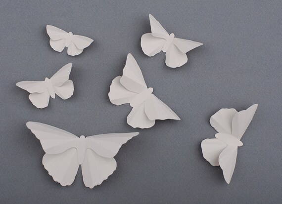 3D Butterfly Wall Art: 10 Timberwolf Silhouettes for Girls Room, Nursery, and Home Art Decor