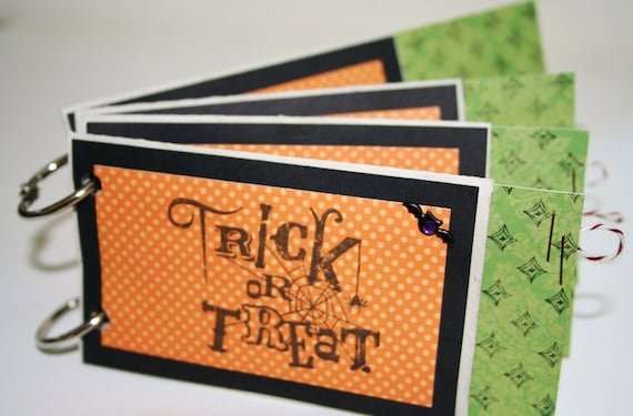 Halloween TP Roll Premade Mini Scrap Album Upcycled and Recycled