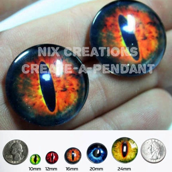 24mm 1 inch Glass Sauron's Eye from Lord of The Rings Glass Taxidermy Eyes Cabochons for Steampunk Jewelry and Pendant Making