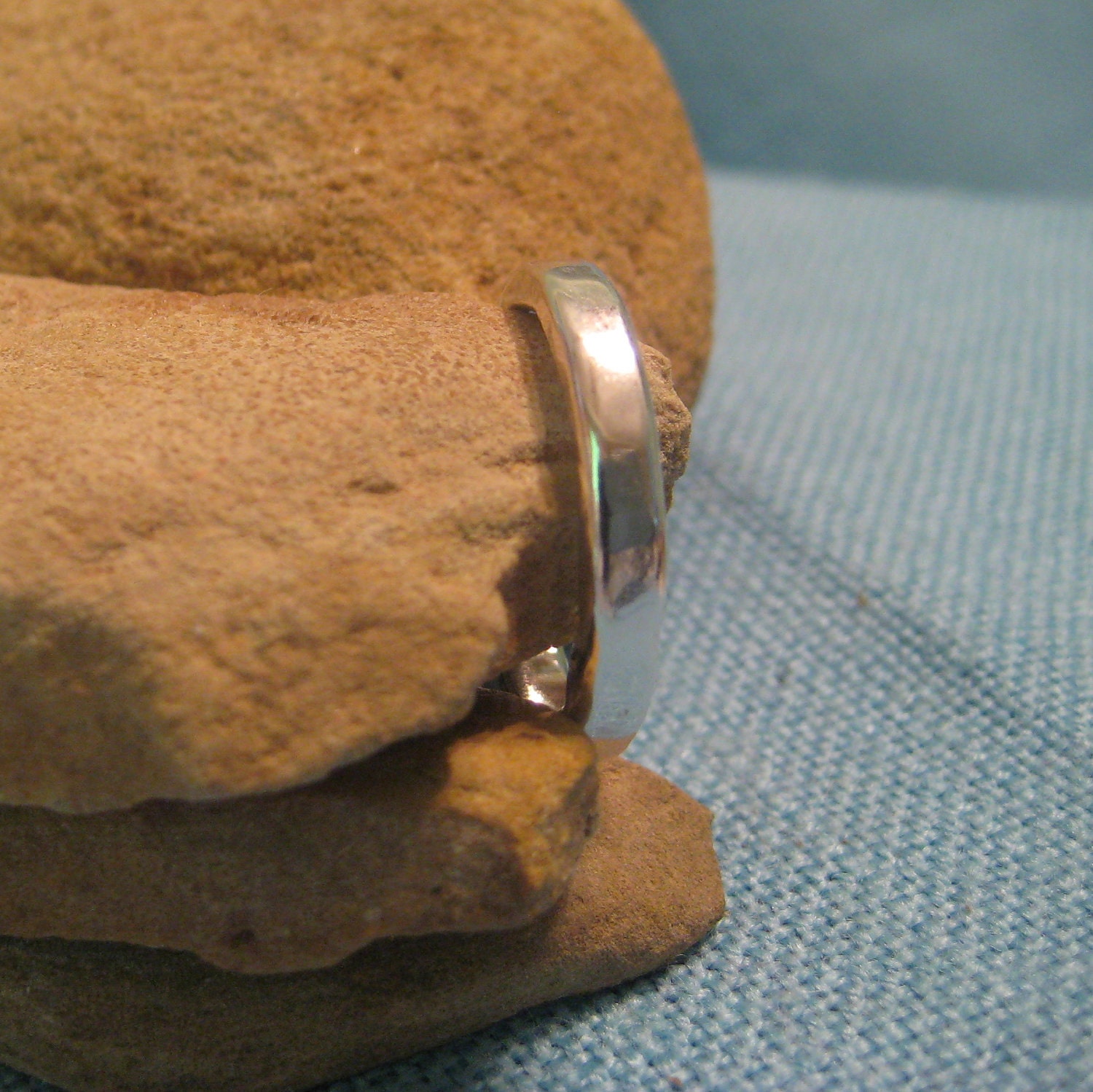 Recycled Silver Band Organic Freeform Fused Wabi Sabi Polished Matte Unisex Wedding Engagement Civil Union Ring Man Woman JJDLJewelryArt