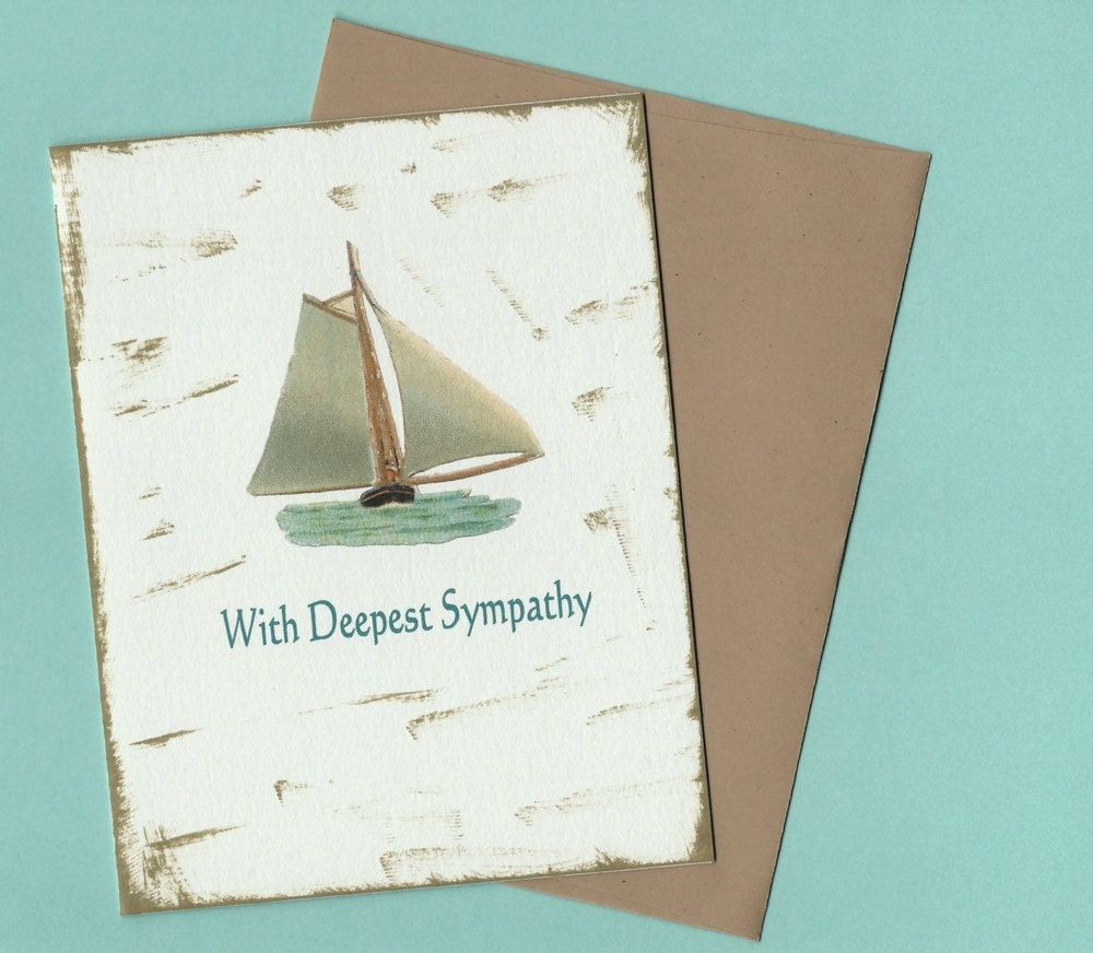 Handmade Nautical Sympathy Card, With Deepest Sympathy
