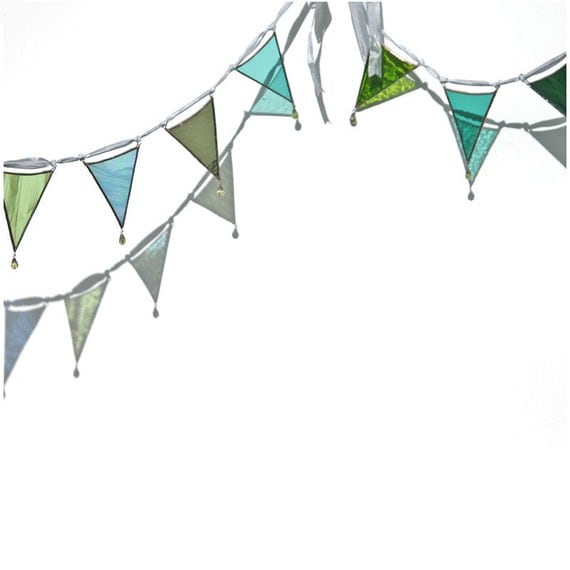 Dragonfly - a stained glass bunting or garland